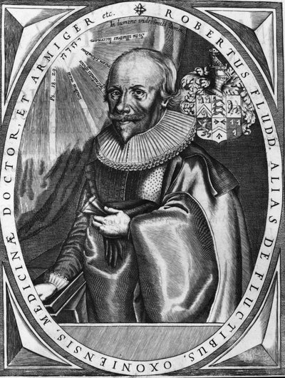 Porträtt av Robert Fludd (1574-1637) engelsk läkare och humanist. 1700-talsgravyr. av Unknown artist