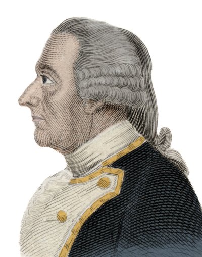 Porträtt av Sir Charles Hardy (1714-1780), en engelsk sjöofficer och guvernör i Newfoundland, Newfoundland. Gravyr av 1800-talet. av Unknown artist
