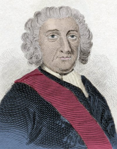 Porträtt av Sir Peter Warren (1703-1752), engelsk amiral. av Unknown artist