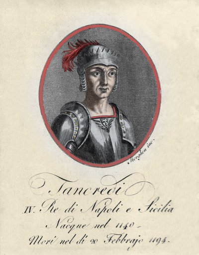 Porträtt av Tancrede de Lecce (Tancredi) kung av Sicilien och Neapel (1140-1194). av Unknown artist