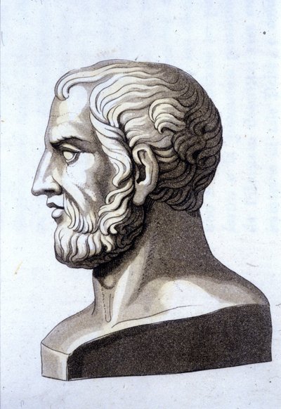 Porträtt av Theophraste (372 f.Kr.-287 f.Kr.), grekisk filosof. av Unknown artist