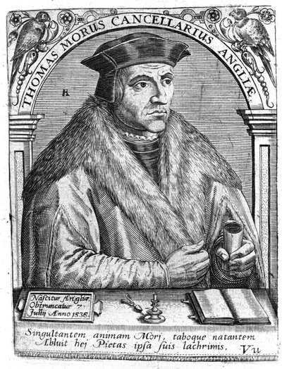 Porträtt av Thomas More (1478 - 1538), engelsk politiker och humanist. av Unknown artist