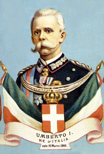 Porträtt av Umberto 1:e kung av Italien (Humbert I av Unknown artist