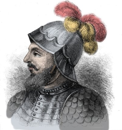 Porträtt av Vasco Nunez de Balboa, spansk erövrare (1475-1517) - Gravyr från 1800-talet av Unknown artist