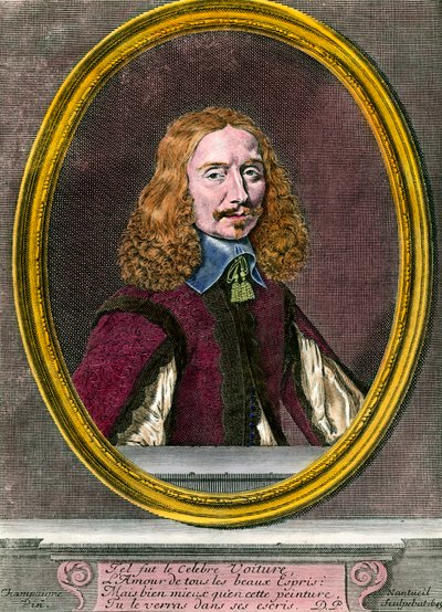 Porträtt av Vincent Car (1597-1648) fransk författare Gravyr från 1700-talet Privat samling av Unknown artist