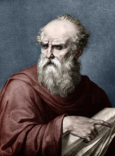 Porträtt av Vitruvius (Marcus Vitruvius Pollo) romersk arkitekt som levde på 1:a århundradet f.Kr. av Unknown artist
