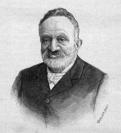 Porträtt av Wilfrid de Fonvielle 1824-1914 fransk journalist och aeronaute - gravyr av 1893 av Unknown artist