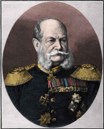 Porträtt av Vilhelm I (1797-1888), kung av Preussen och kejsare av Tyskland. Gravyr från slutet av 1800-talet. av Unknown artist