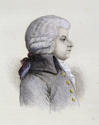 Porträtt av Wolfgang Amadeus Mozart (1756-1791) ung - gravyr av Unknown artist