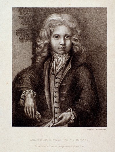 Porträtt av Wolfgang Amadeus Mozart, som ett barn (gravyr) av Unknown artist