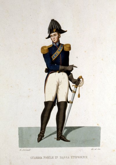 Porträtt av en medlem av Vatikanstatens adliga garde. av Unknown artist