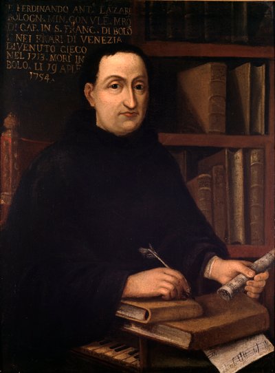 Porträtt av den italienske kompositören Ferdinando Antonio Lazari (1678-1754) Anonym målning. 1700-talet. Bologna, Civic museum Bibliografiska museet av Unknown artist