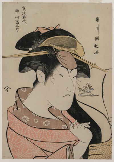 Porträtt av skådespelaren Nakayama Tomisaburo som kvinna av Unknown artist
