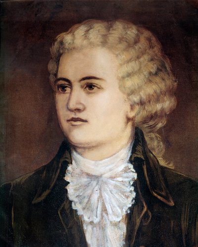 Porträtt av den österrikiske kompositören Wolfgang Amadeus Mozart (1756-1791) vid tidpunkten för hans vistelse i Prag 1786 (Porträtt av den österrikiske kompositören Wolfgang Amadeus Mozart vid tiden för hans besök i Prag) Anonym målning 1786 Prag, Musee M av Unknown artist