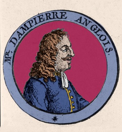 Porträtt av den brittiske Bucaneer, navigatören och vetenskapsmannen William Dampier (1652-1715). Gravyr av 1800-talet av Unknown artist