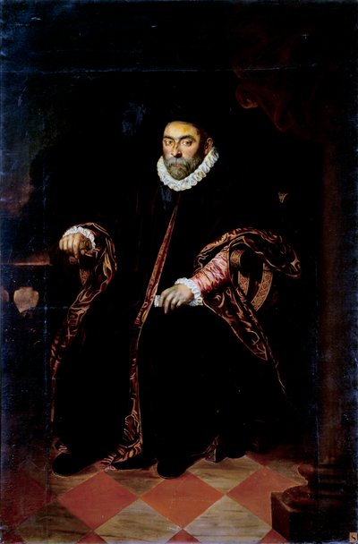 Porträtt av dogen av generna Prospero Centurione Fattinanti (ca 1510-1581) Anonym målning 1500-talet sön 206x136 cm Chiavari, Palazzo Rocca, Torriglia-samlingen av Unknown artist