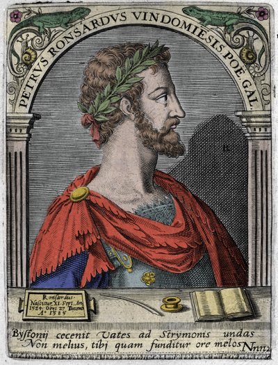 Porträtt av den franske poeten Pierre de Ronsard (1524-1585). av Unknown artist