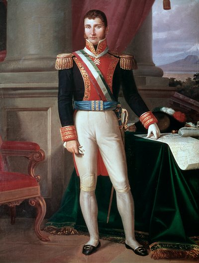 Porträtt av den mexikanske kejsaren Agustin Iturbide (1783-1824) Anonym målning, ca. 1821 National Historical Museum, Chateau de Chapultepec Mexiko av Unknown artist