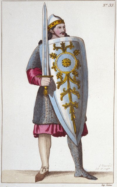 Porträtt av Paladin Roland, brorson till Karl den Store. av Unknown artist
