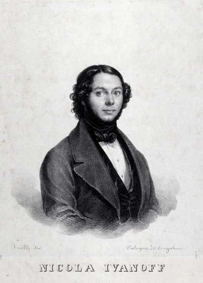 Porträtt av den ryska sångaren Nicola Ivanoff (Nikolaj Kuzmiv Ivanov 1810-1880). av Unknown artist