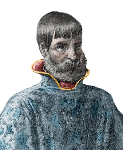 Porträtt av den spanske conquistadoren Juan Ponce de Leon (1460-1521), upptäcktsresande av Florida - Porträtt av Juan Ponce de Leon - spansk upptäcktsresande av Unknown artist