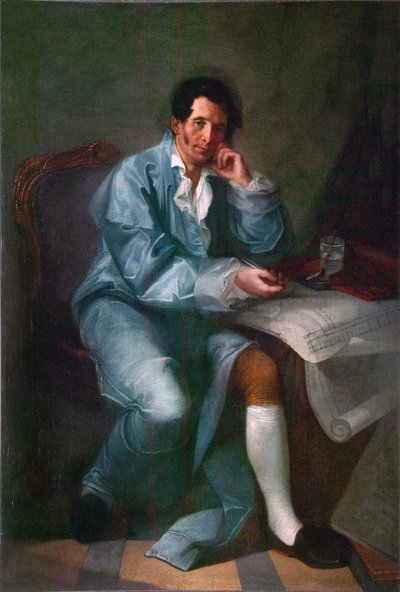 Porträtt av arkitekten Jean-Baptiste (Jean Baptiste) Vallin de la Mothe (1729-1800) peinture anonyme - Museum of Fine Arts Academy, St Petersburg av Unknown artist