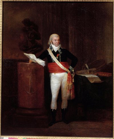 Porträtt av medborgaren Emmery, borgmästare i Dunkerque utmärks av Napoleon Bonaparte stöder bysten av Jean Bart Anonym målning. 1700-talet. Paris, Museum of the Legion d