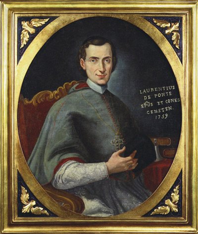 Porträtt av operalibrettisten och poeten Lorenzo Da Ponte (1749-1838) som biskop - Anonym. Olja på duk av Unknown artist