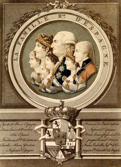 Porträtt av kungafamiljen i Spanien: Kung Carlos IV (Karl IV av Unknown artist