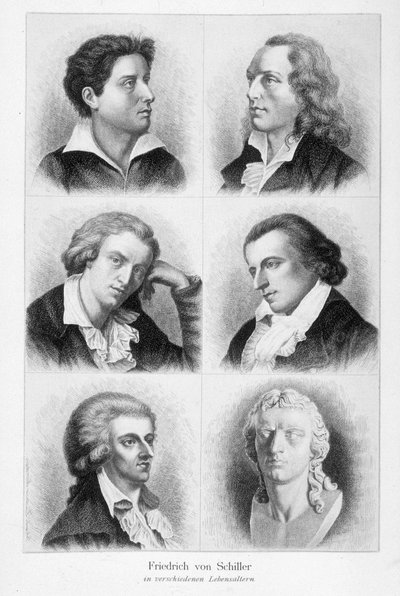 Porträtt av Friedrich von Schiller (1759 - 1805). av Unknown artist