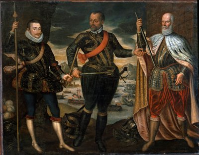Porträtt av Marcantonio Colonna, Prins John av Österrike och dogen Sebastiano Venier. Vinnarna av slaget vid Lepanto, ca 1571 (målning) av Unknown artist