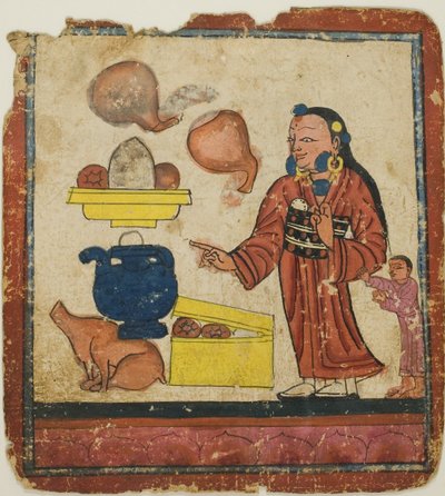 Presentation av offergåvor, från en uppsättning initieringskort (Tsakali) av Unknown artist