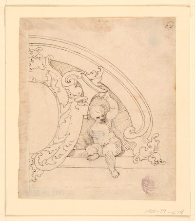 Projekt för en dekorativ pediment av Unknown artist
