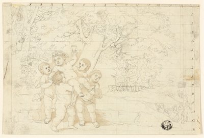 Putti som bär unga Bacchus av Unknown artist