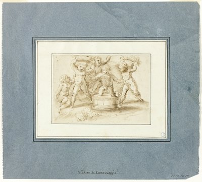 Putti gör vin av Unknown artist