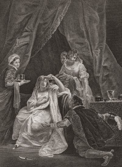 Drottning Elizabeth I och earlen av Sussex. (tryck) av Unknown artist