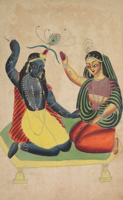Radha och Krishna (verso) av Unknown artist