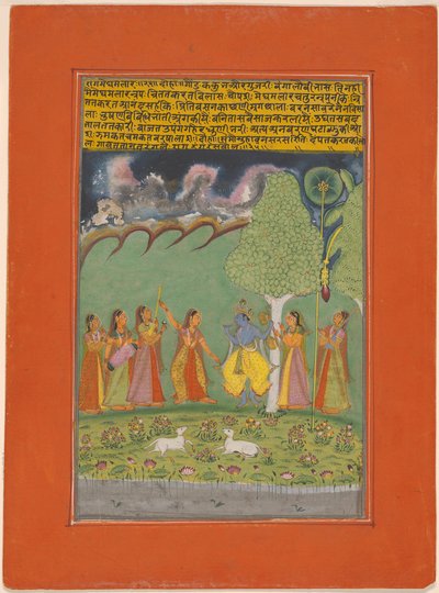 Rag Megh Malar, sida från en krans av musikaliska ragas (Ragamala) Set av Unknown artist