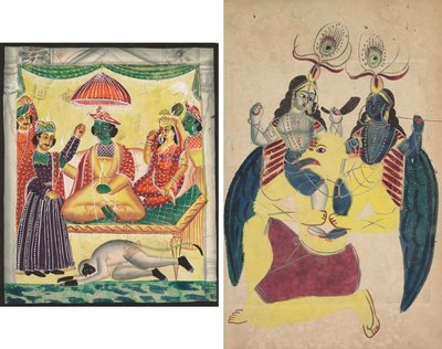 Rama och Sita (recto); Garuda som bär Balarama och Krishna (verso) av Unknown artist