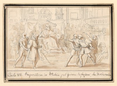 Försoning av fiender i Italien av kejsar Henrik VII av Unknown artist