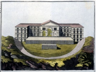 Rekonstruktion av den grekiska teatern i Bachus i Aten. - i "" Le costume ancien et moderne""" av Ferrario, ed. Milano av Unknown artist
