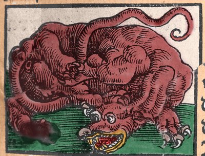 Representation av en drake. Gravyr från "Den Ellen Strength Beste Fromen" av Johann Stumpff. 1550 av Unknown artist