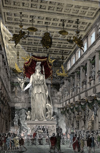 Representation av Parthenons inre av Unknown artist