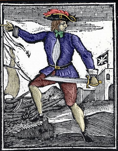 Representation av piraten Howell Davis, verksam omkring 1718-1719. av Unknown artist