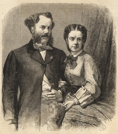 Richard Klemens von Metternich (1829-1895) och Pauline Metternich (Pauline Clementine Marie Walburge, grevinna Sandor von Szlavnicza - Prinsessan av Metternich-Winneburg zu Beilstein) (1836-1921) - The Illustrous Universe of 1864 av Unknown artist