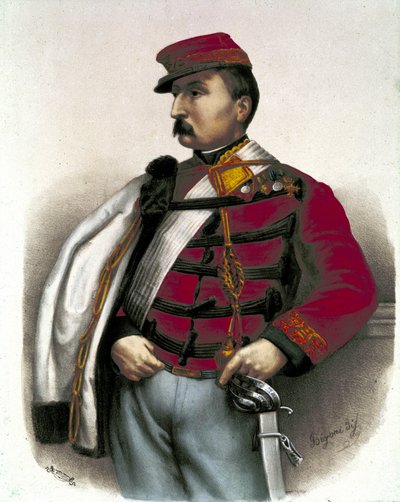 Risorgimento: Porträtt av Nino Bixio (1821-1873), italiensk militär och politiker. Han tog en viktig del i Italian Unite. av Unknown artist