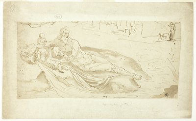 Floden Tiber, med Romulus och Remus av Unknown artist