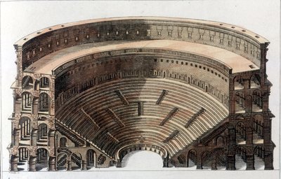 romersk teater. Gravyr från början av 1800-talet. av Unknown artist