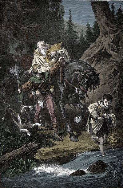 Rudolf av Habsburg och prästen - Rodolf I av det heliga riket (Rodolf IV av Habsburg) av Unknown artist