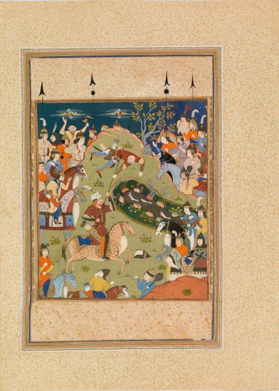 Rustam lyfter Qanun från sin häst av Unknown artist